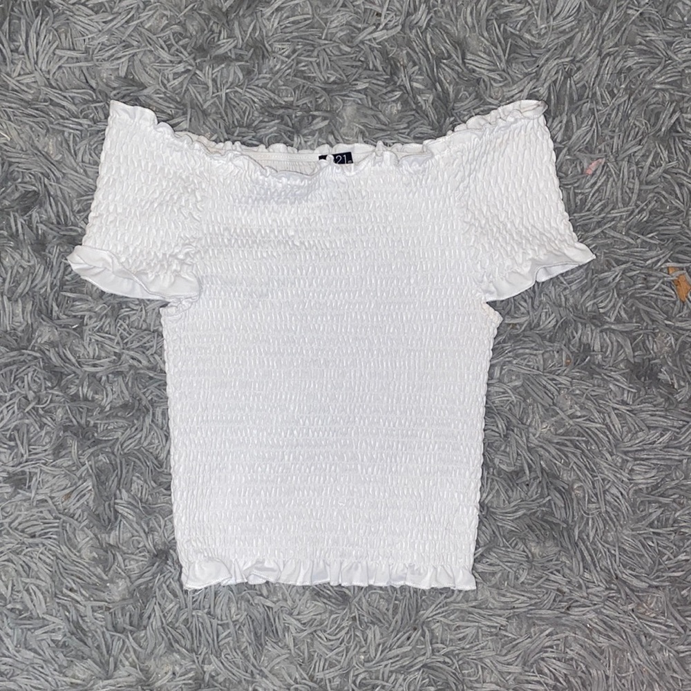 Rue 21 White Off the Shoulder Crop ToP